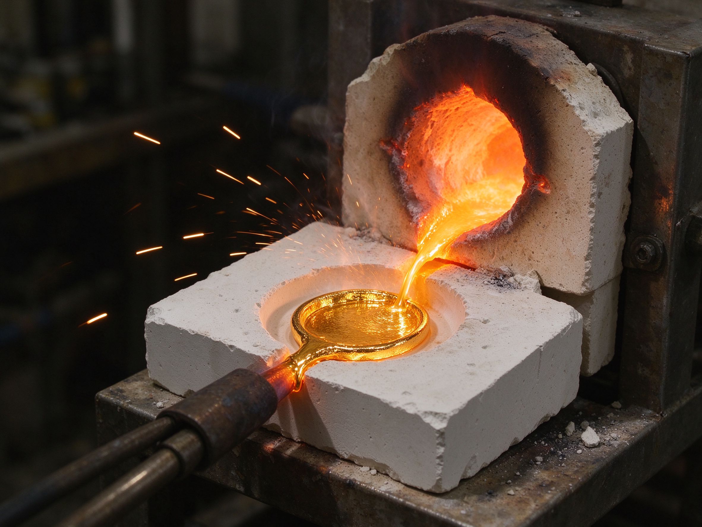 lost wax casting with molten metal