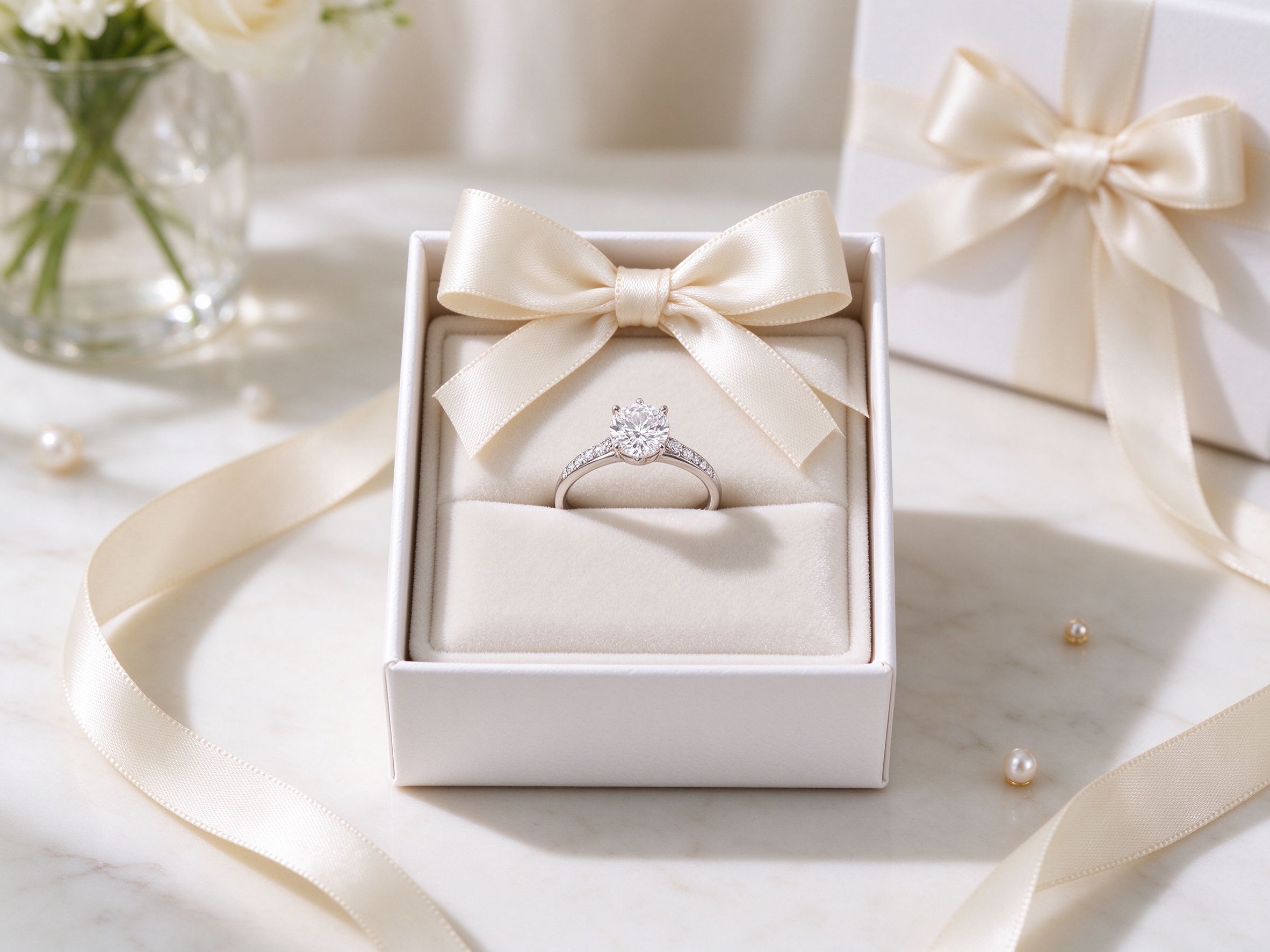 premium white jewelry gift box packing