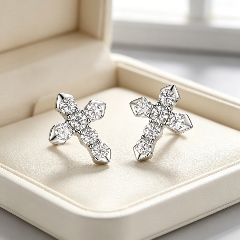 1ct Round Moissanite Stud Earrings D Color VVS1 925 Sterling Silver GRA