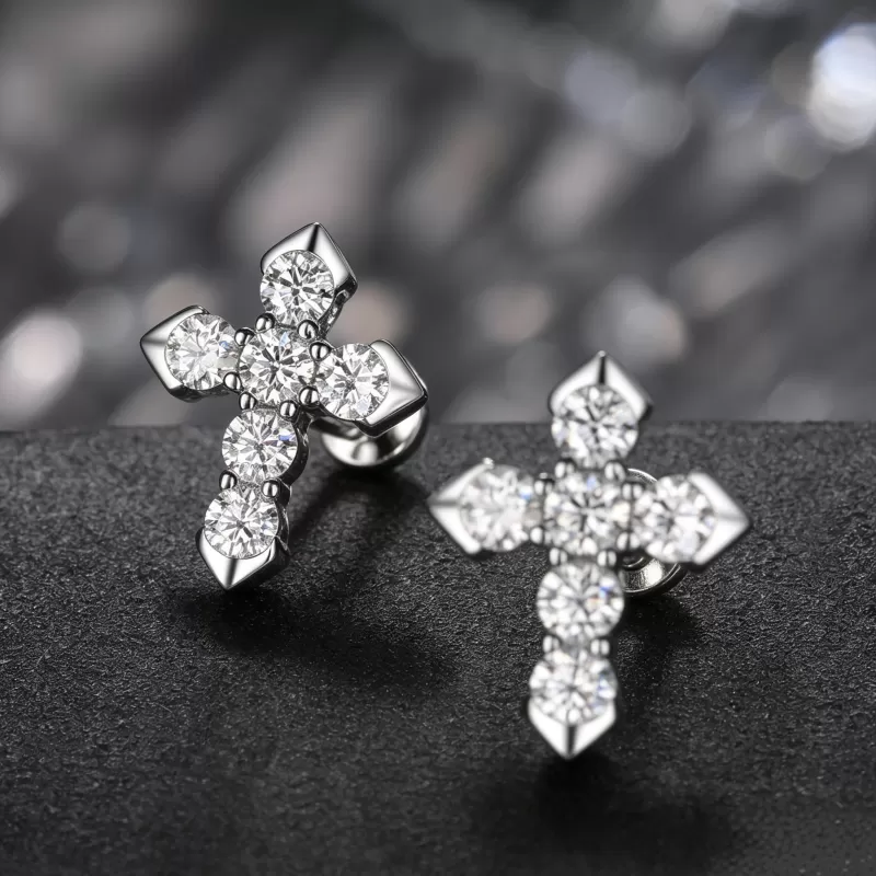 1ct Round Moissanite Stud Earrings D Color VVS1 925 Sterling Silver GRA - Image 13