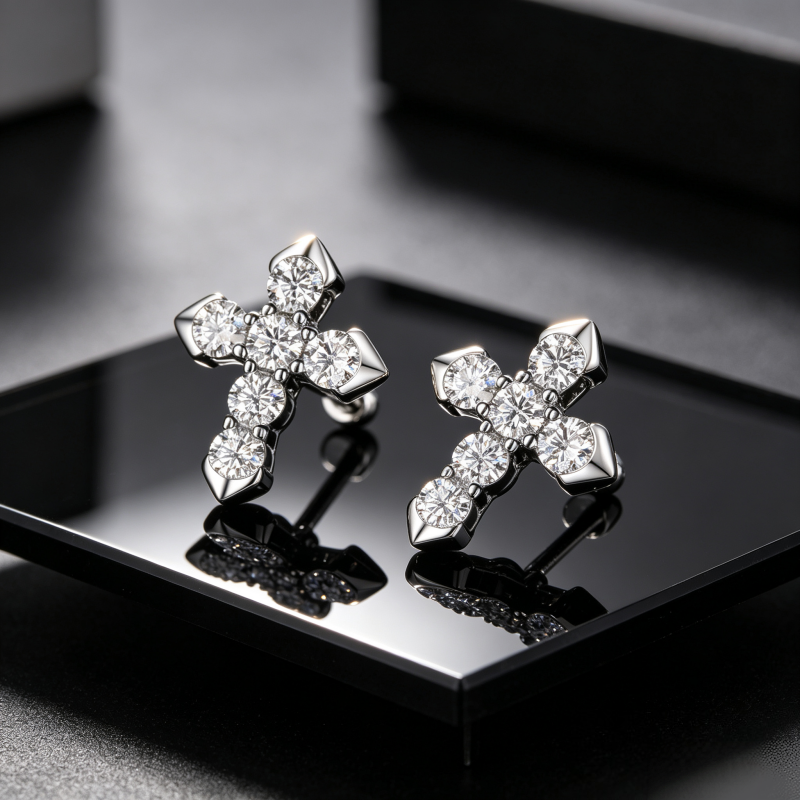 1ct Round Moissanite Stud Earrings D Color VVS1 925 Sterling Silver GRA - Image 14