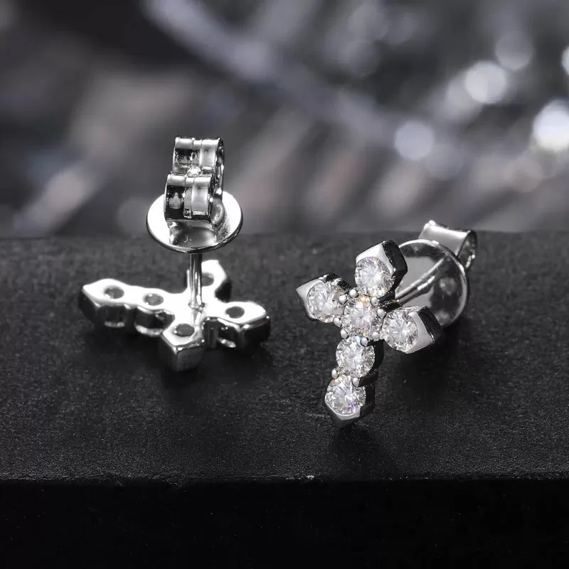 1ct Round Moissanite Stud Earrings D Color VVS1 925 Sterling Silver GRA - Image 19