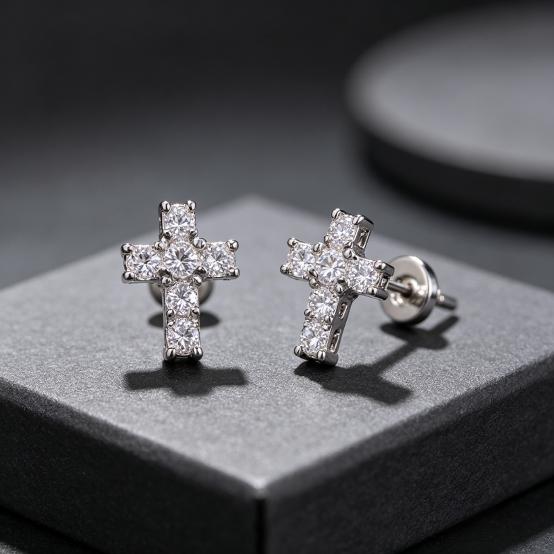 1ct Round Moissanite Stud Earrings D Color VVS1 925 Sterling Silver GRA - Image 2