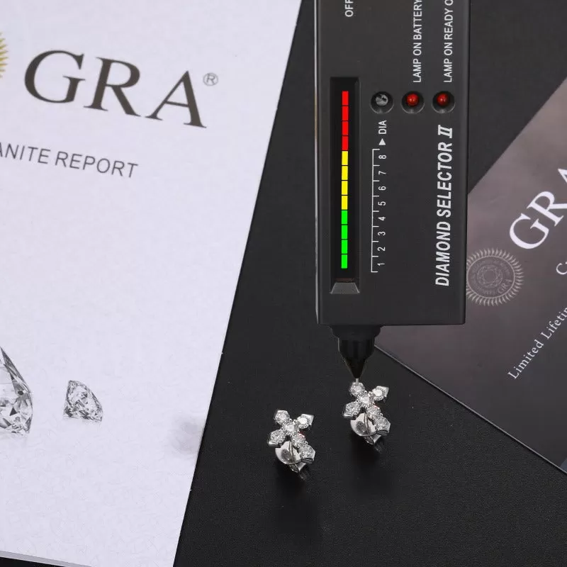 1ct Round Moissanite Stud Earrings D Color VVS1 925 Sterling Silver GRA - Image 20