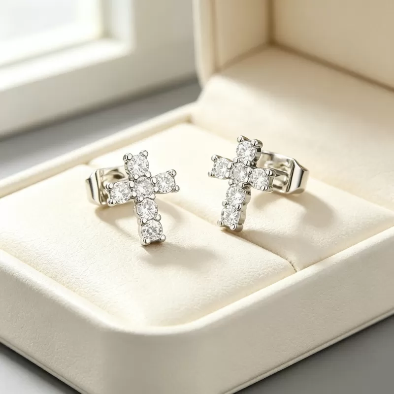 1ct Round Moissanite Stud Earrings D Color VVS1 925 Sterling Silver GRA - Image 6