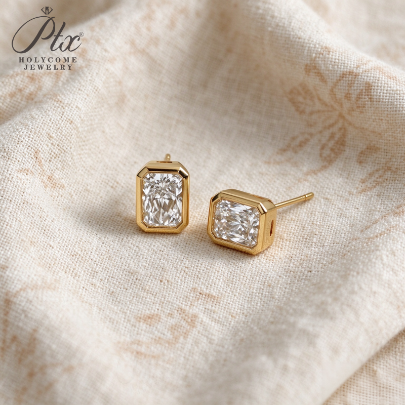 1ct Round Lab Grown Diamond Stud Earrings D Color VVS1 14K Gold Plated GRA - Image 6