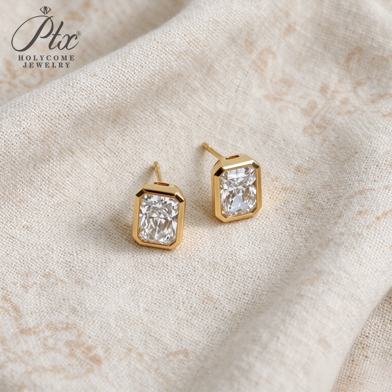 1ct Round Lab Grown Diamond Stud Earrings D Color VVS1 14K Gold Plated GRA - Image 7