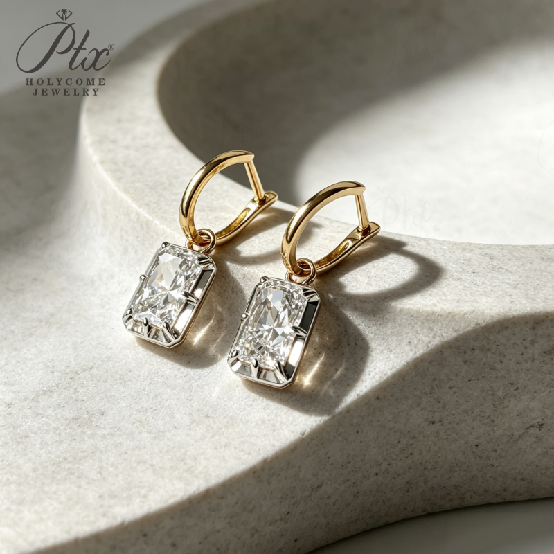 1ct Round Lab Grown Diamond Stud Earrings D Color VVS1 14K Gold Plated GRA