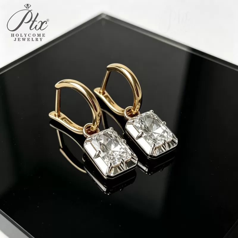 1ct Round Lab Grown Diamond Stud Earrings D Color VVS1 14K Gold Plated GRA - Image 11