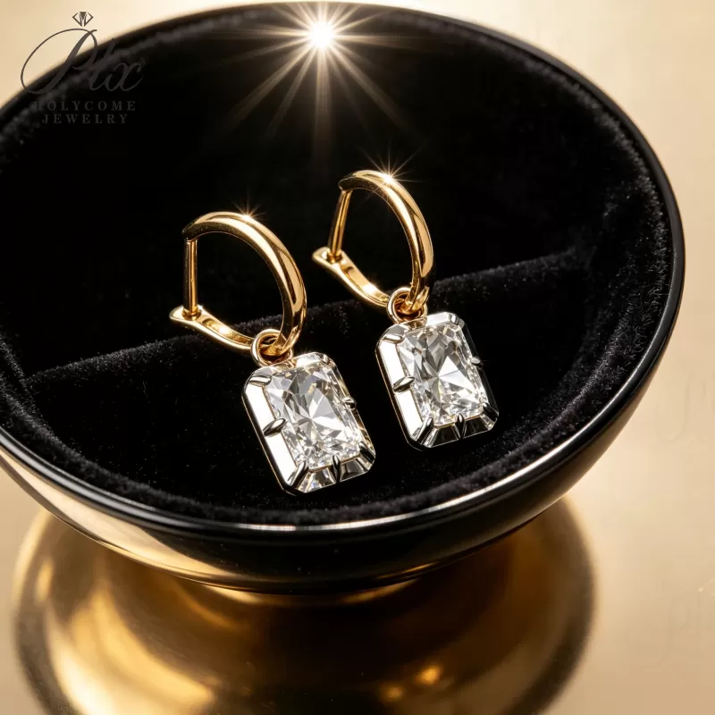 1ct Round Lab Grown Diamond Stud Earrings D Color VVS1 14K Gold Plated GRA - Image 3