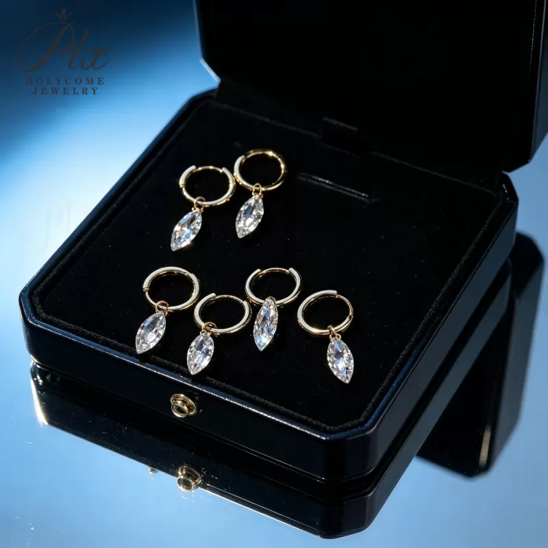 1ct Round Lab Grown Diamond Stud Earrings D Color VVS1 14K Gold Plated GRA - Image 5