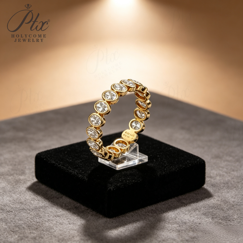 1ct Round Lab Grown Diamond Ring D Color VVS1 14K Gold Plated GRA - Image 2