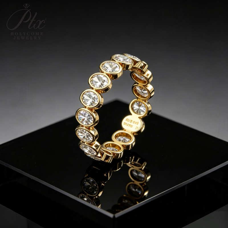 1ct Round Lab Grown Diamond Ring D Color VVS1 14K Gold Plated GRA - Image 8
