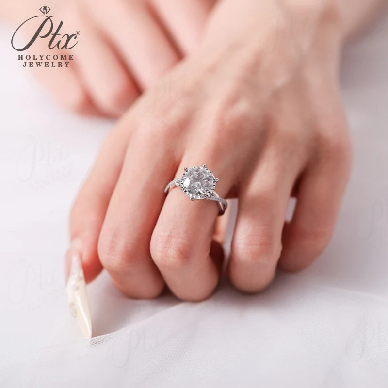 1ct Round Lab Grown Diamond Ring D Color VVS1 925 Sterling Silver GRA - Image 4