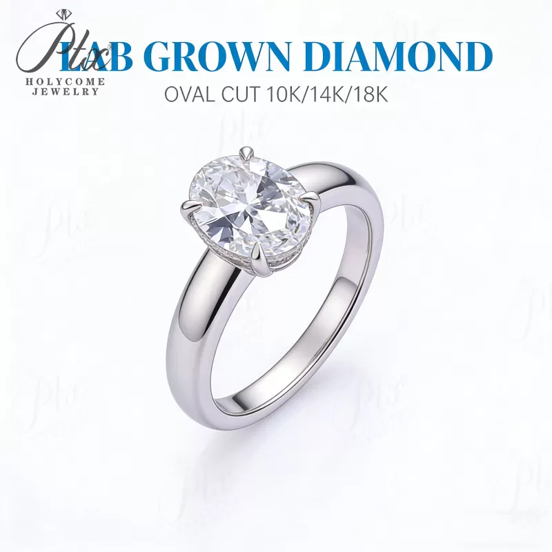 1ct Round Lab Grown Diamond Ring D Color VVS1 14K Gold Plated GRA - Image 2