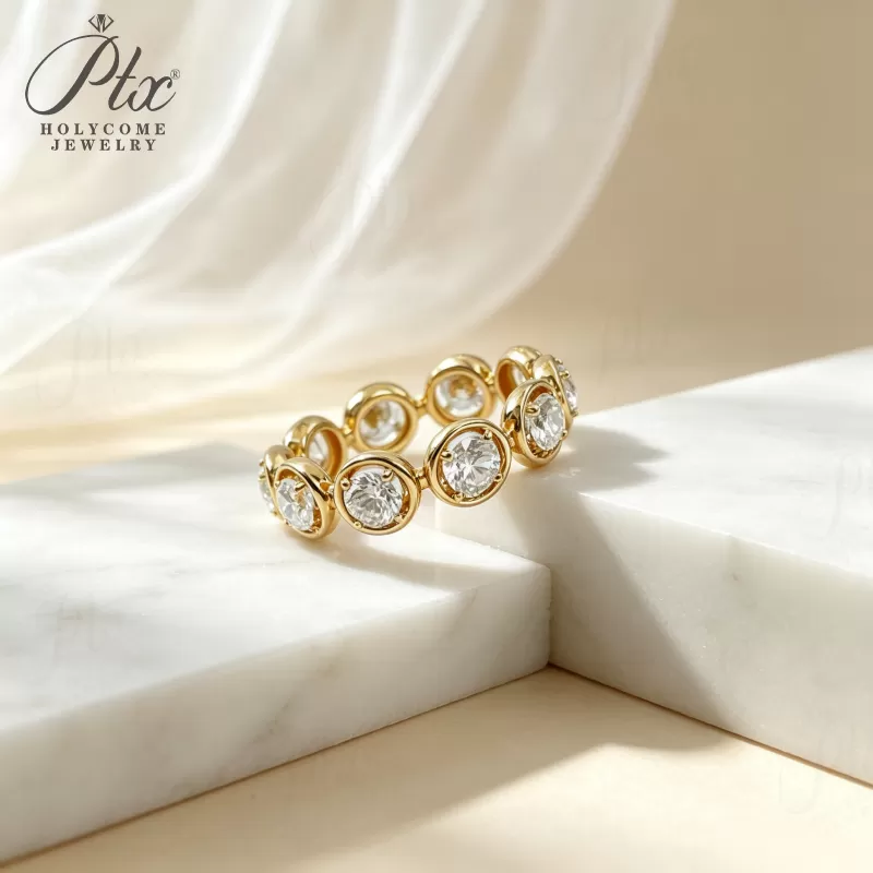 1ct Round Lab Grown Diamond Ring D Color VVS1 14K Gold Plated IGI