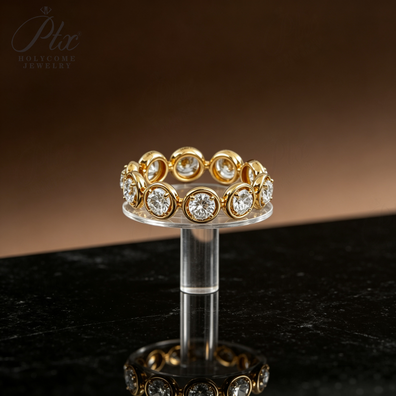 1ct Round Lab Grown Diamond Ring D Color VVS1 14K Gold Plated IGI - Image 4