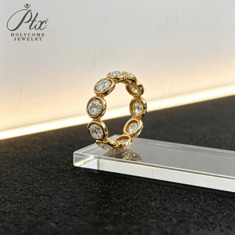 1ct Round Lab Grown Diamond Ring D Color VVS1 14K Gold Plated IGI - Image 5