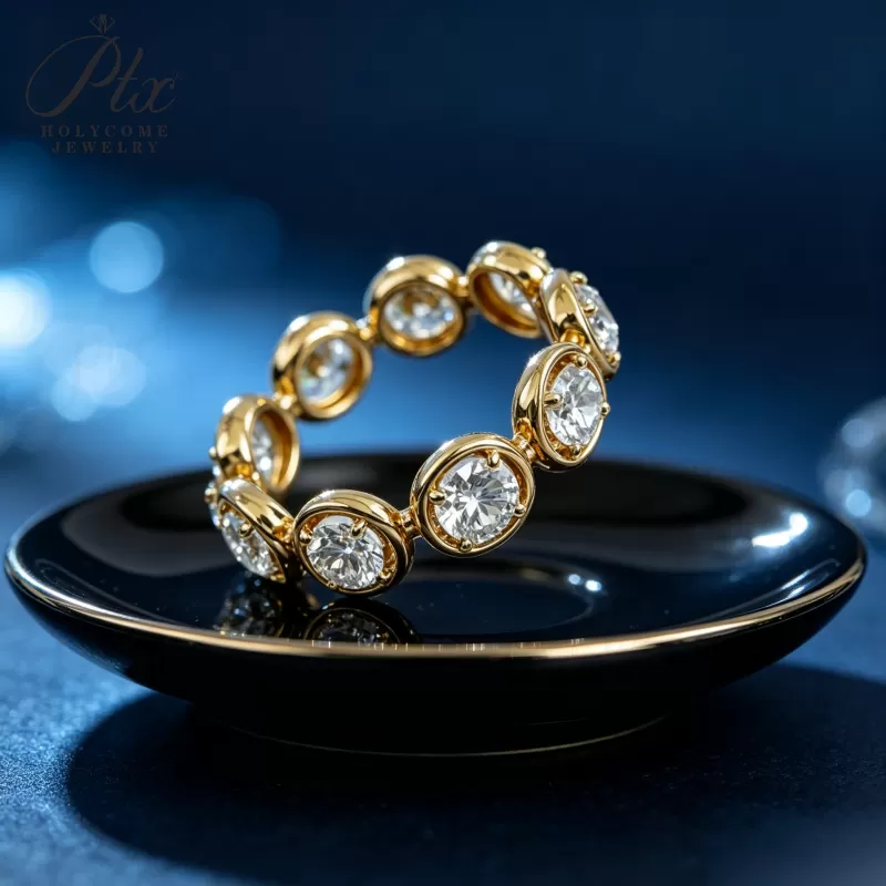 1ct Round Lab Grown Diamond Ring D Color VVS1 14K Gold Plated IGI - Image 6