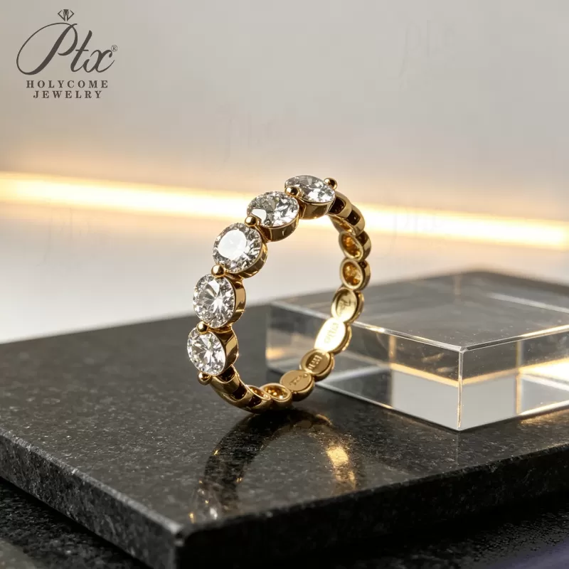 1ct Round Lab Grown Diamond Ring D Color VVS1 14K Gold Plated IGI - Image 10