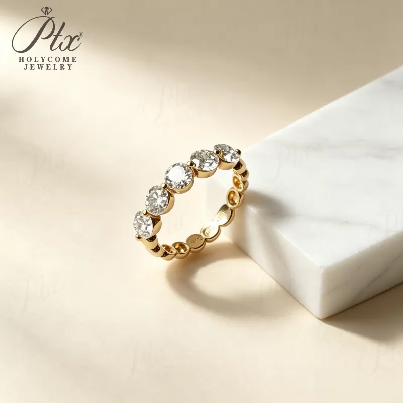 1ct Round Lab Grown Diamond Ring D Color VVS1 14K Gold Plated IGI - Image 11