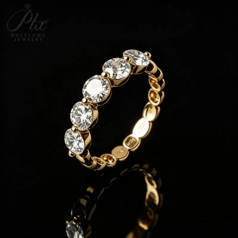 1ct Round Lab Grown Diamond Ring D Color VVS1 14K Gold Plated IGI - Image 12