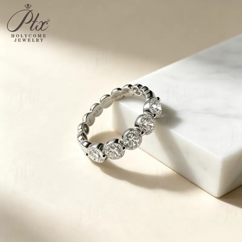 1ct Round Lab Grown Diamond Ring D Color VVS1 14K Gold Plated IGI - Image 5