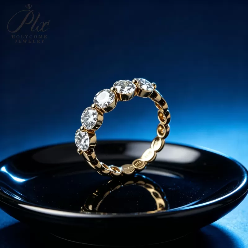 1ct Round Lab Grown Diamond Ring D Color VVS1 14K Gold Plated IGI - Image 7