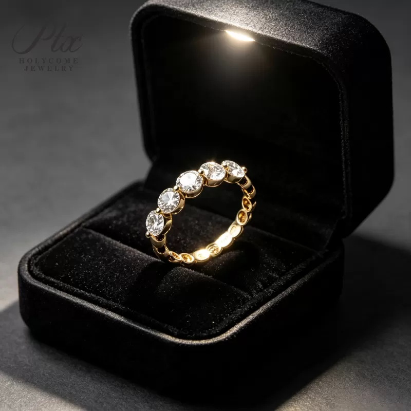 1ct Round Lab Grown Diamond Ring D Color VVS1 14K Gold Plated IGI - Image 9