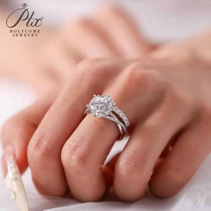 1ct Round Lab Grown Diamond Ring D Color VVS1 14K Gold Plated GRA - Image 2