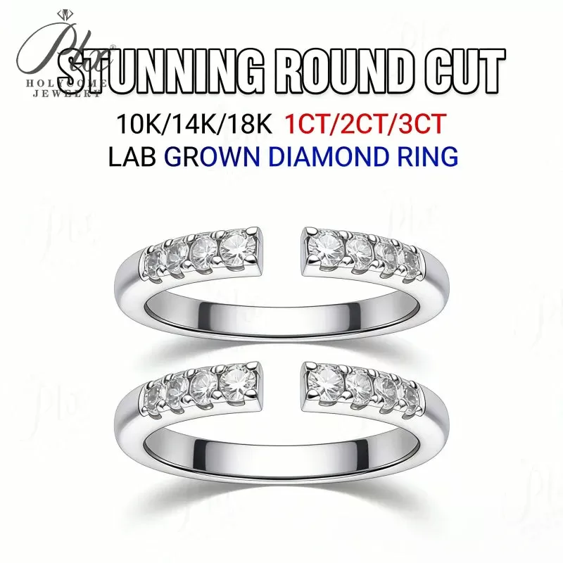 1ct Round Lab Grown Diamond Ring D Color VVS1 14K Gold Plated GRA - Image 4