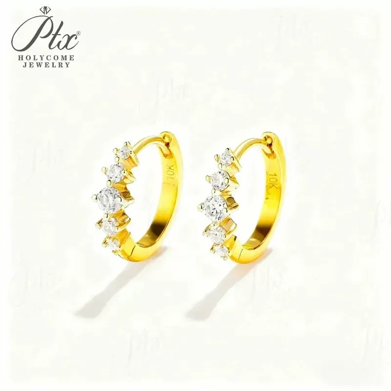 1ct Round Moissanite Stud Earrings D Color VVS1 14K Gold Plated GRA - Image 8