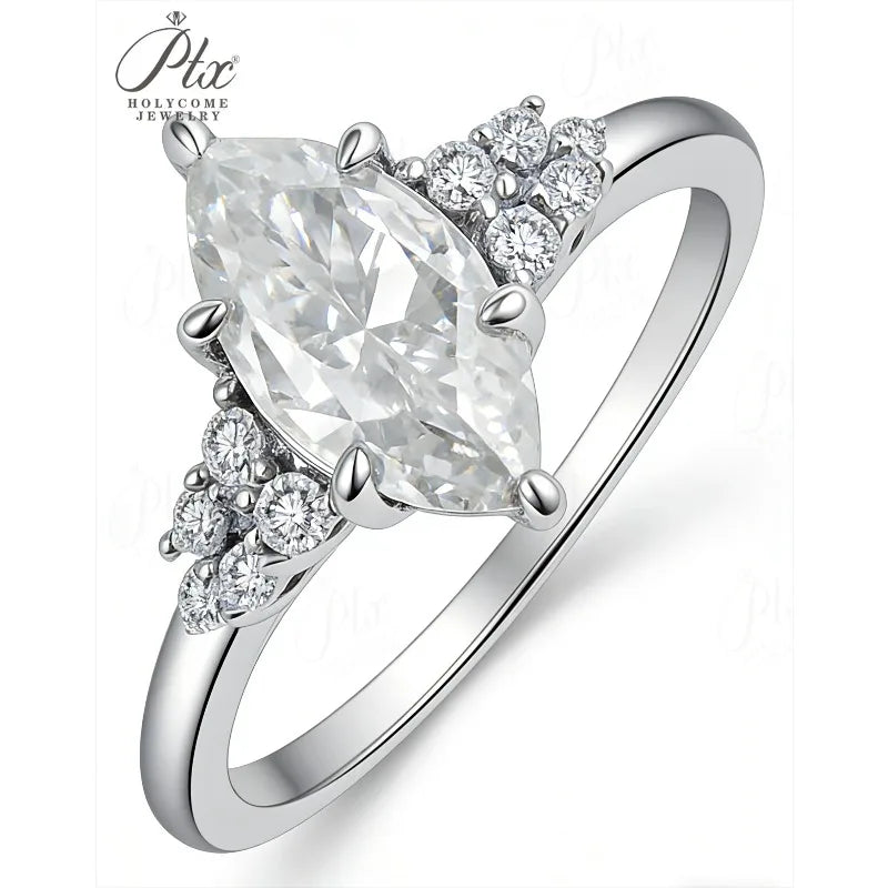 1.5ct Round Moissanite Ring D Color VVS1 925 Sterling Silver GRA - Image 4