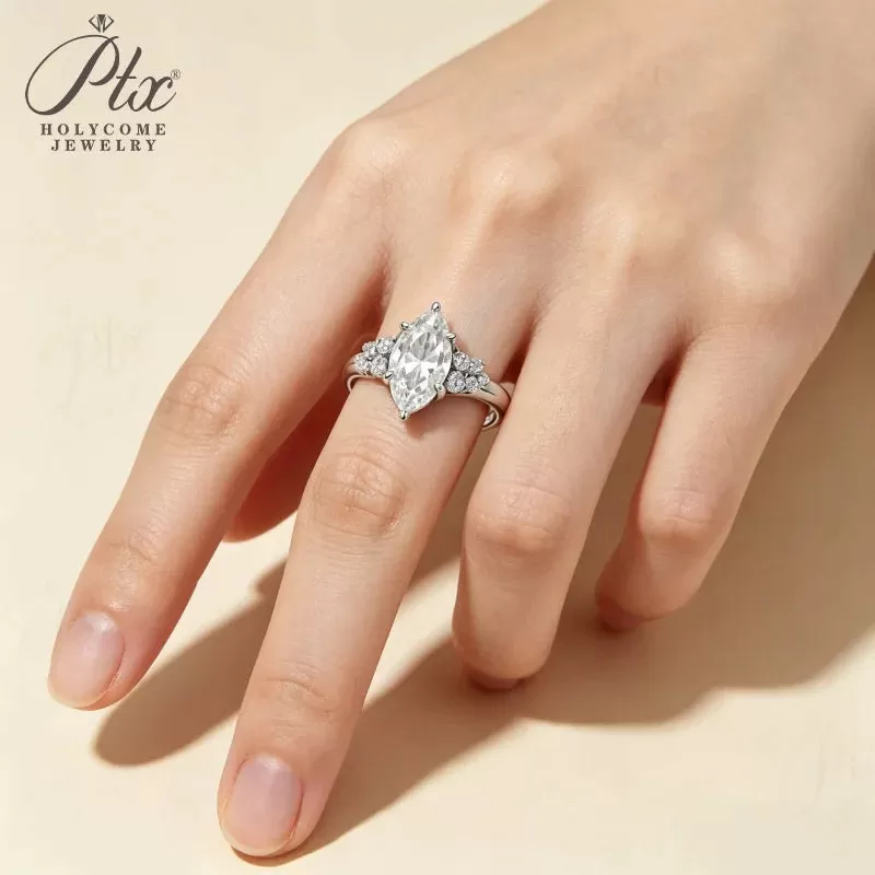 1.5ct Round Moissanite Ring D Color VVS1 925 Sterling Silver GRA - Image 6
