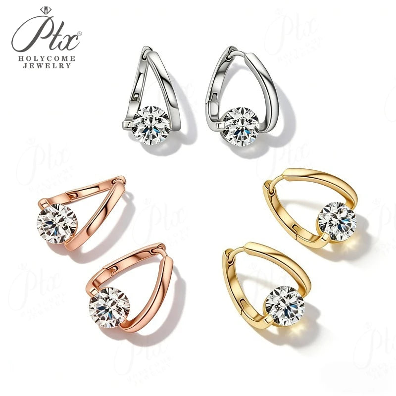 1-2ct Round Moissanite Stud Earrings D Color VVS1 925 Sterling Silver GRA