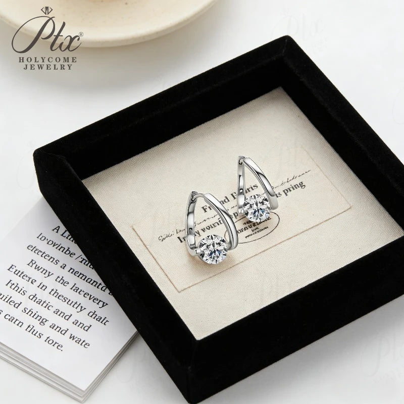 1-2ct Round Moissanite Stud Earrings D Color VVS1 925 Sterling Silver GRA - Image 3