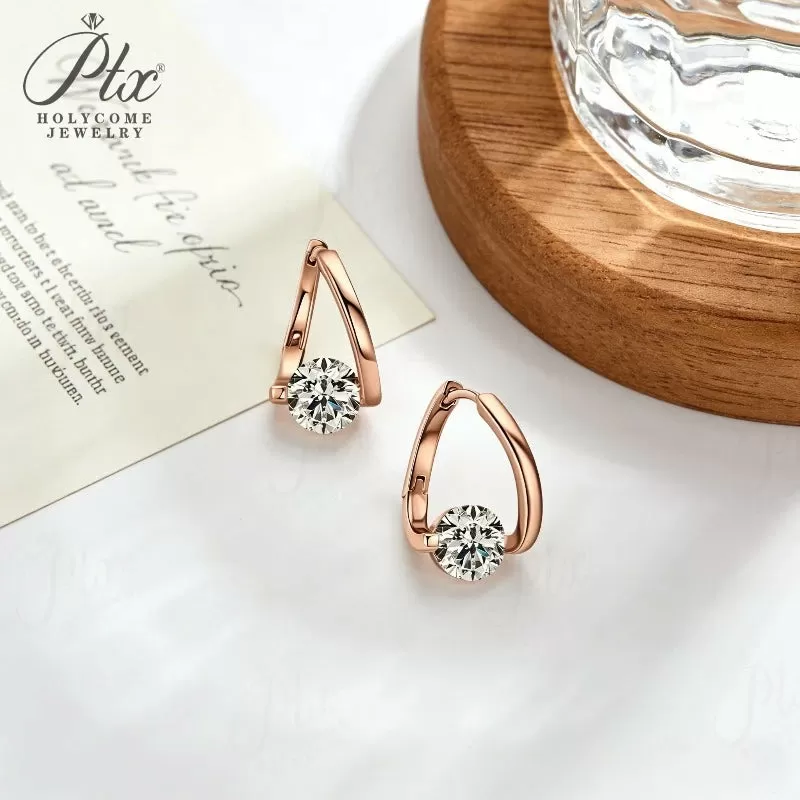 1-2ct Round Moissanite Stud Earrings D Color VVS1 925 Sterling Silver GRA - Image 4