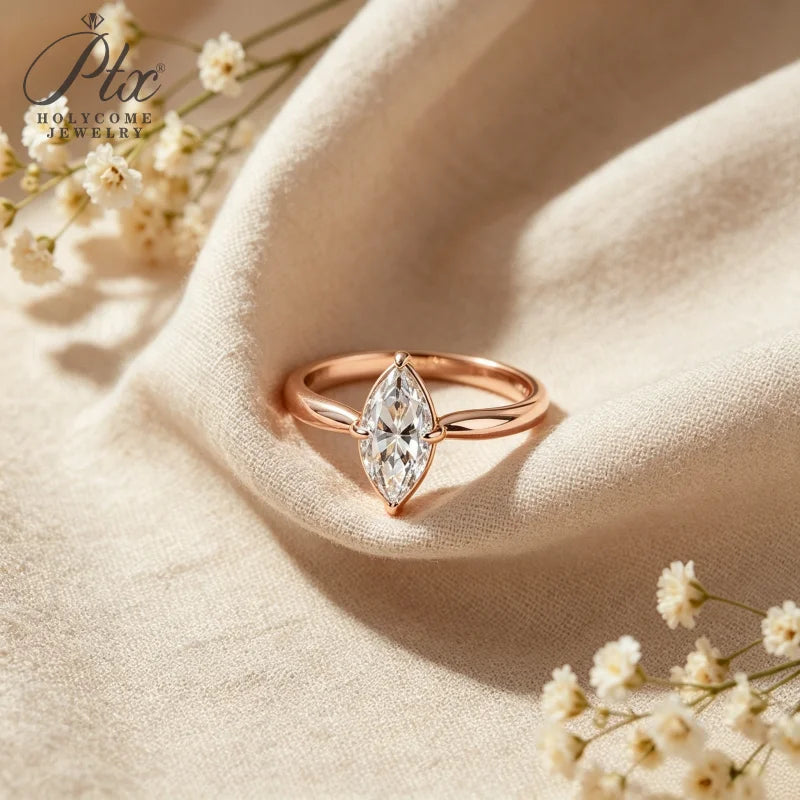 1-3ct Marquise Moissanite Ring D Color VVS1 925 Sterling Silver GRA - Image 9