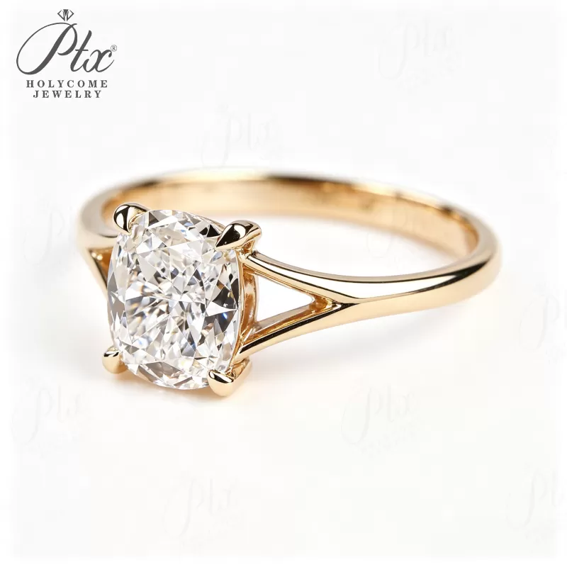 1-3ct Cushion Lab Grown Diamond Ring D Color VVS1 925 Sterling Silver IGI - Image 3
