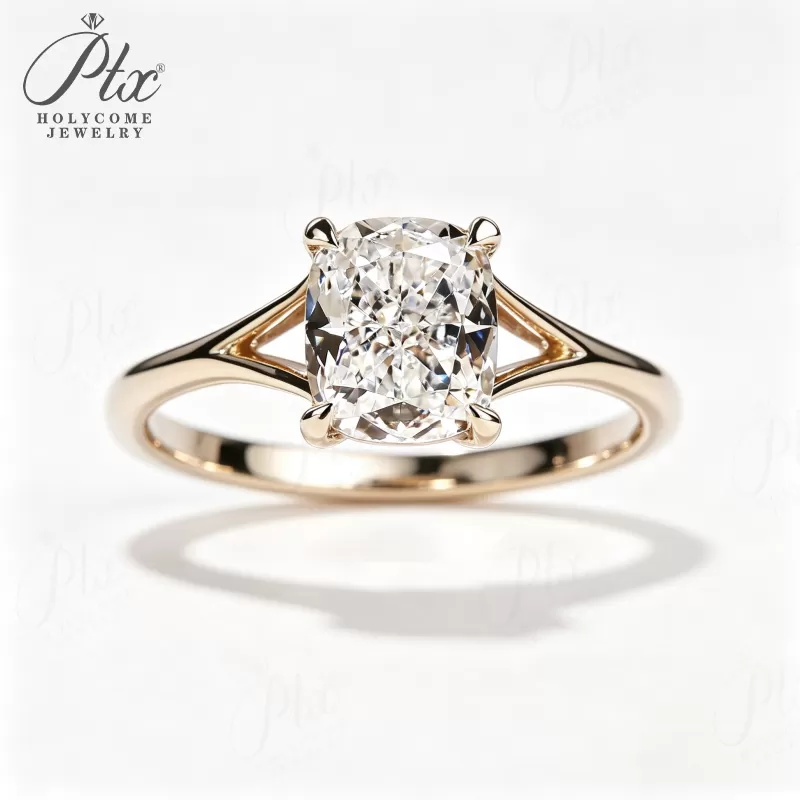 1-3ct Cushion Lab Grown Diamond Ring D Color VVS1 925 Sterling Silver IGI - Image 4