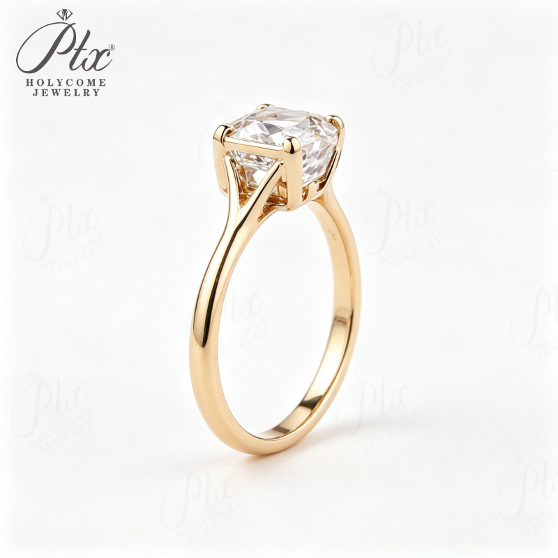 1-3ct Cushion Lab Grown Diamond Ring D Color VVS1 925 Sterling Silver IGI - Image 5