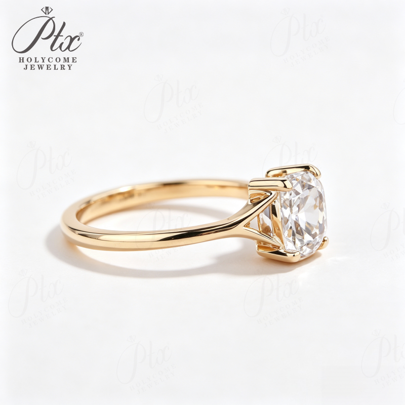 1-3ct Cushion Lab Grown Diamond Ring D Color VVS1 925 Sterling Silver IGI - Image 7