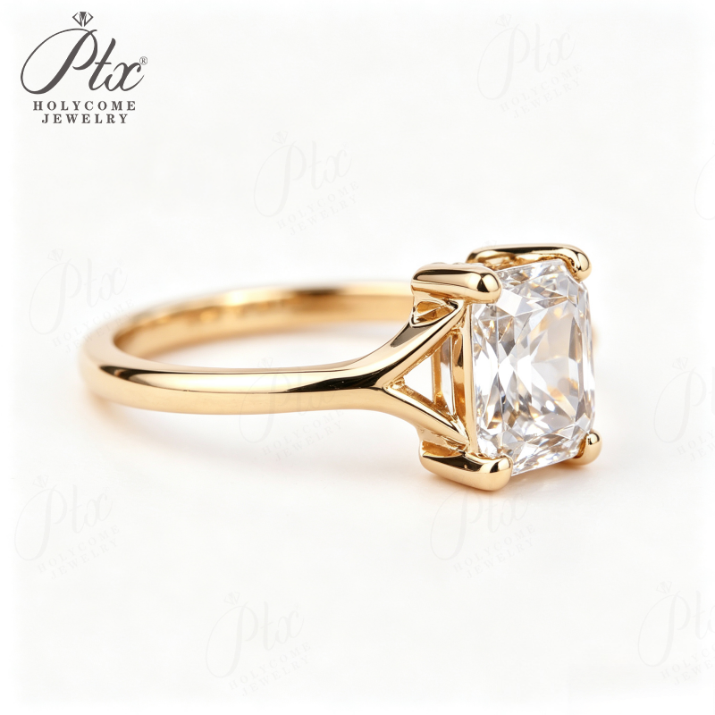 1-3ct Cushion Lab Grown Diamond Ring D Color VVS1 925 Sterling Silver IGI - Image 9