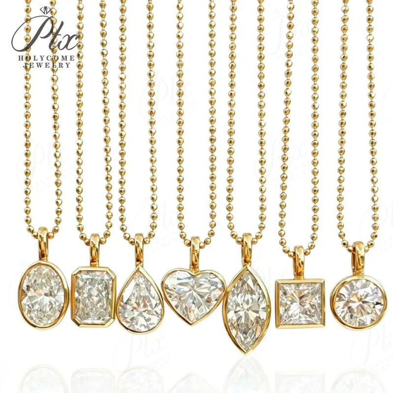 2ct Round Lab Grown Diamond Pendant Necklace D Color VVS1 14K Gold Plated GRA