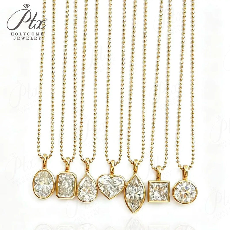 2ct Round Lab Grown Diamond Pendant Necklace D Color VVS1 14K Gold Plated GRA - Image 2