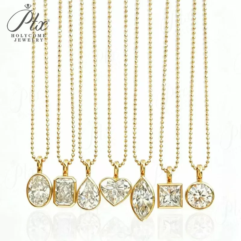 2ct Round Lab Grown Diamond Pendant Necklace D Color VVS1 14K Gold Plated GRA - Image 3