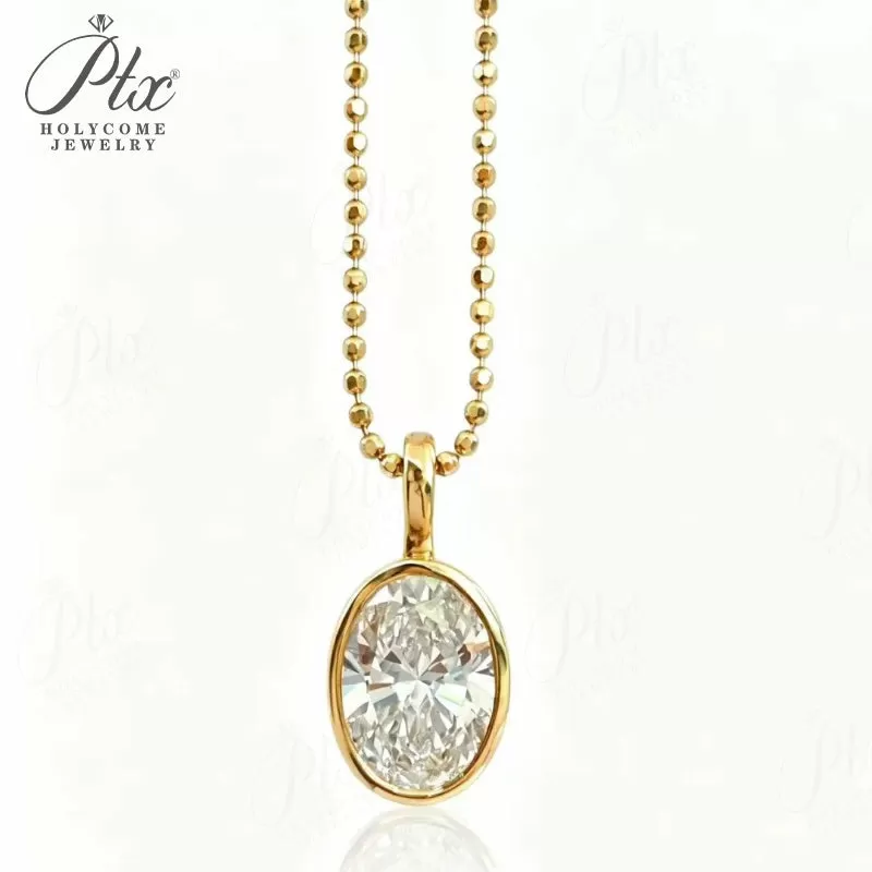 2ct Round Lab Grown Diamond Pendant Necklace D Color VVS1 14K Gold Plated GRA - Image 4