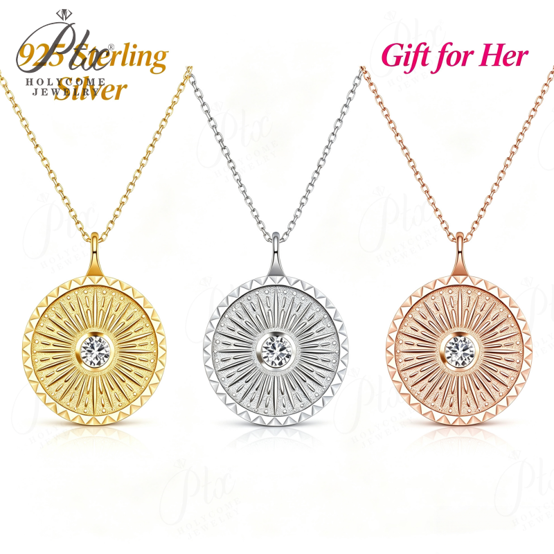 0.3ct Round Moissanite Pendant Necklace D Color VVS1 925 Sterling Silver GRA