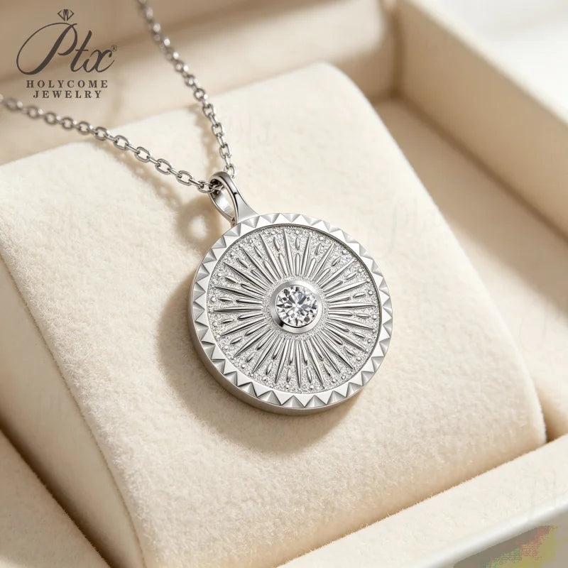 0.3ct Round Moissanite Pendant Necklace D Color VVS1 925 Sterling Silver GRA - Image 2