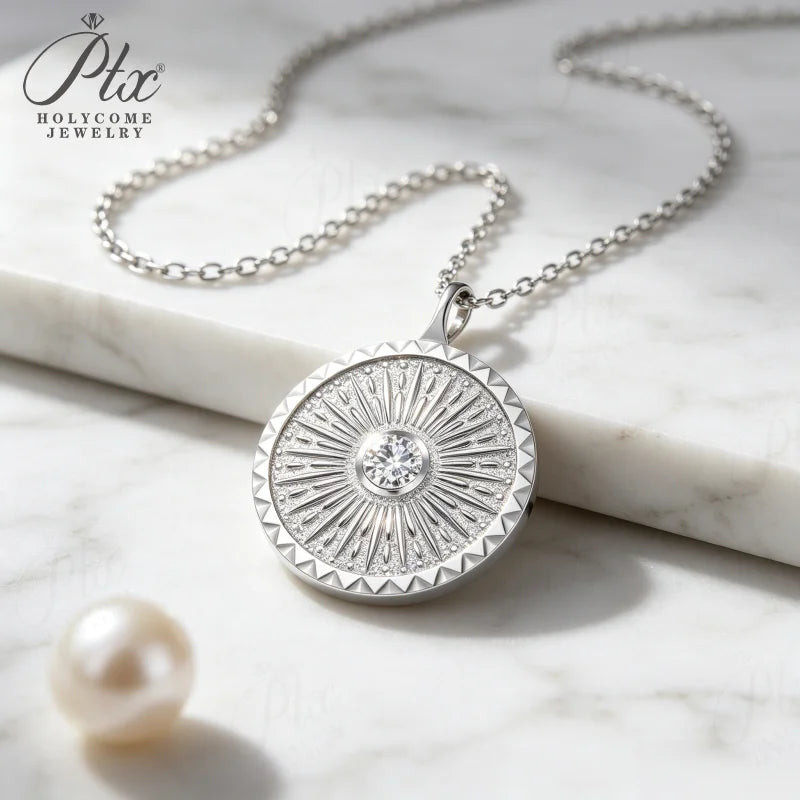 0.3ct Round Moissanite Pendant Necklace D Color VVS1 925 Sterling Silver GRA - Image 4